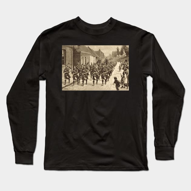 Highlanders return from Hill 70 1917 Long Sleeve T-Shirt by artfromthepast